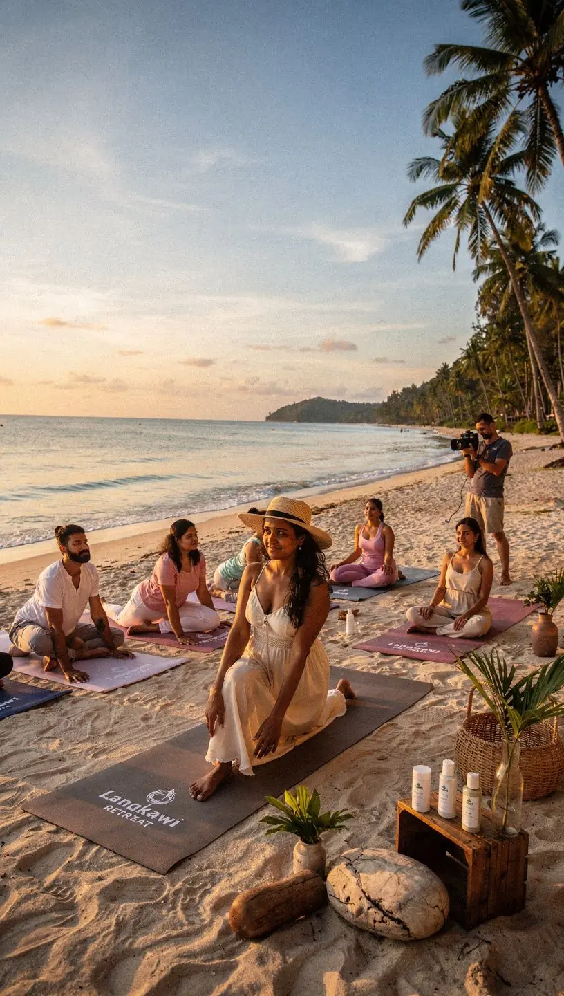 An outdoor event featuring influencers interacting with fans and showcasing brand merchandise in a lively atmosphere.